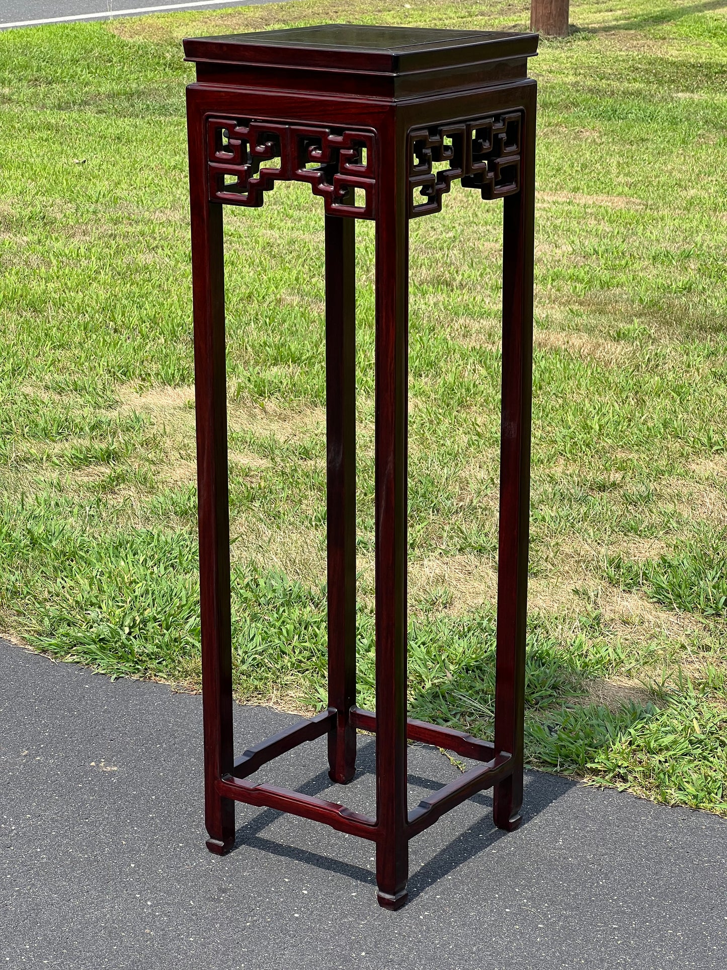 Vintage Tall Asian Rosewood Plant Stand