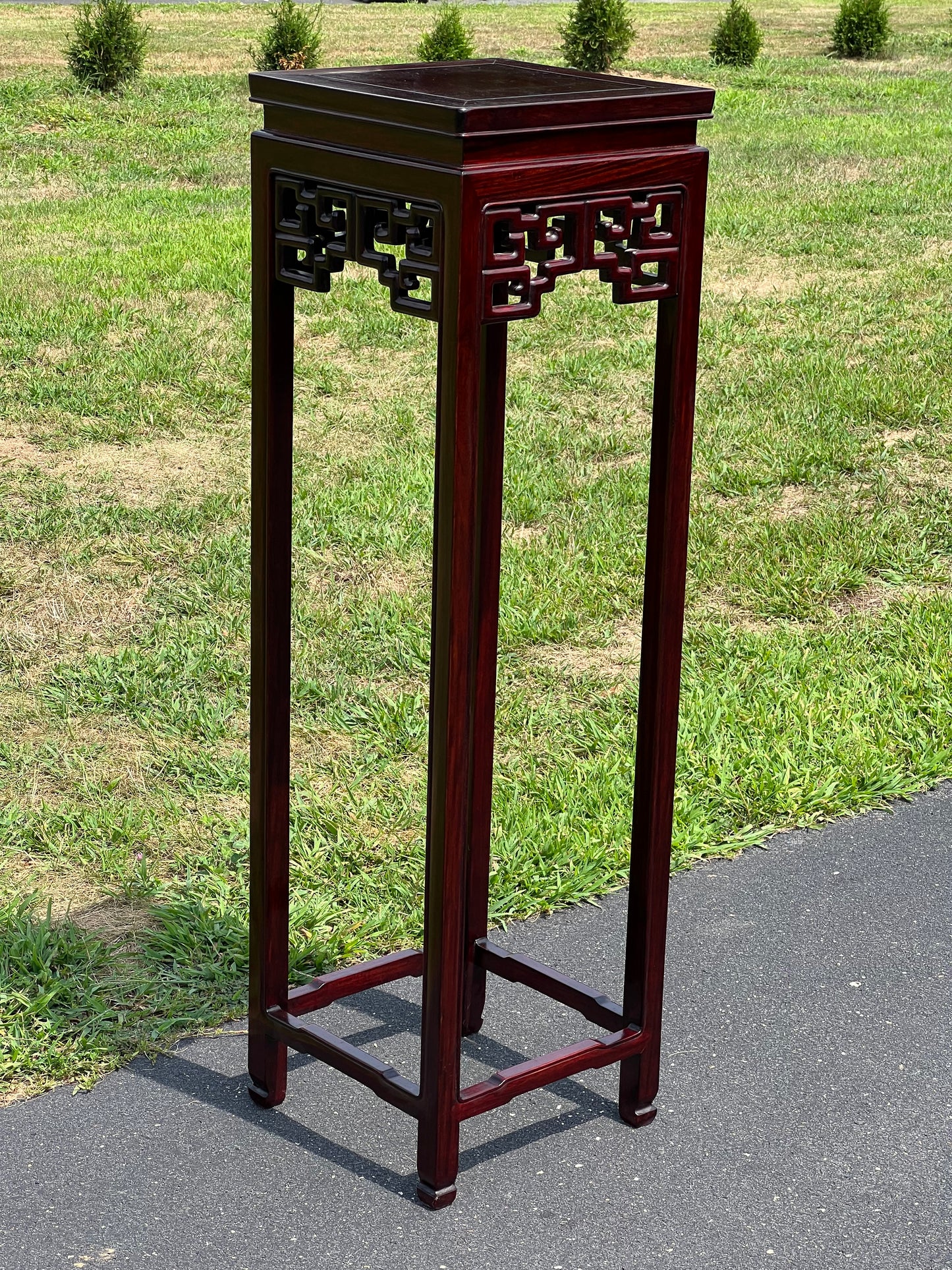 Vintage Tall Asian Rosewood Plant Stand