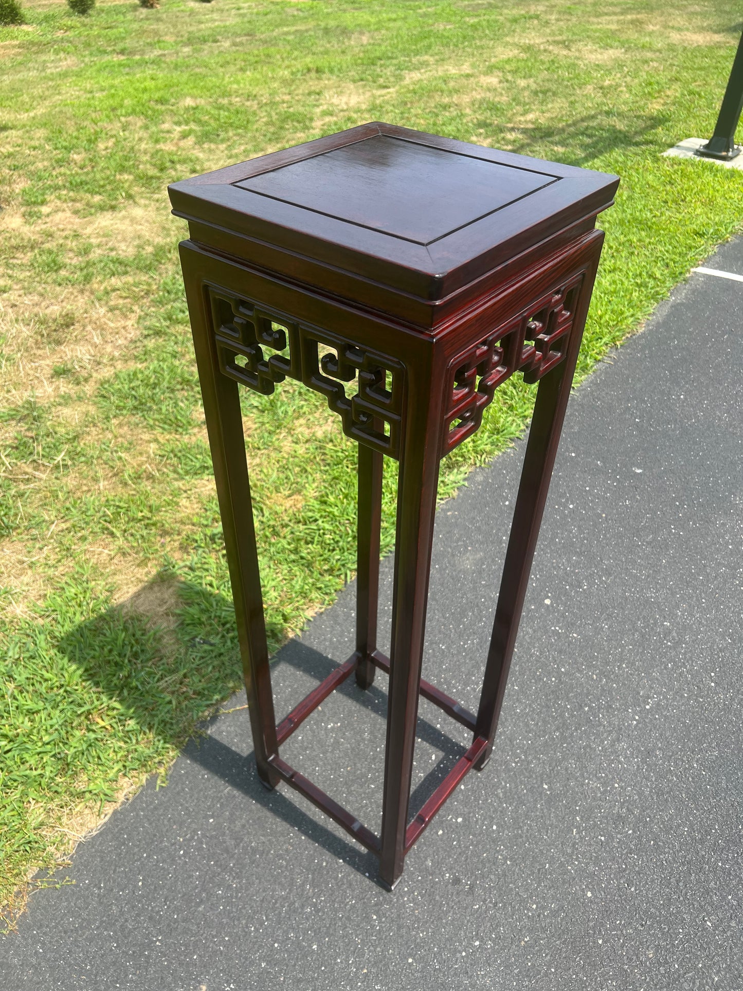 Vintage Tall Asian Rosewood Plant Stand