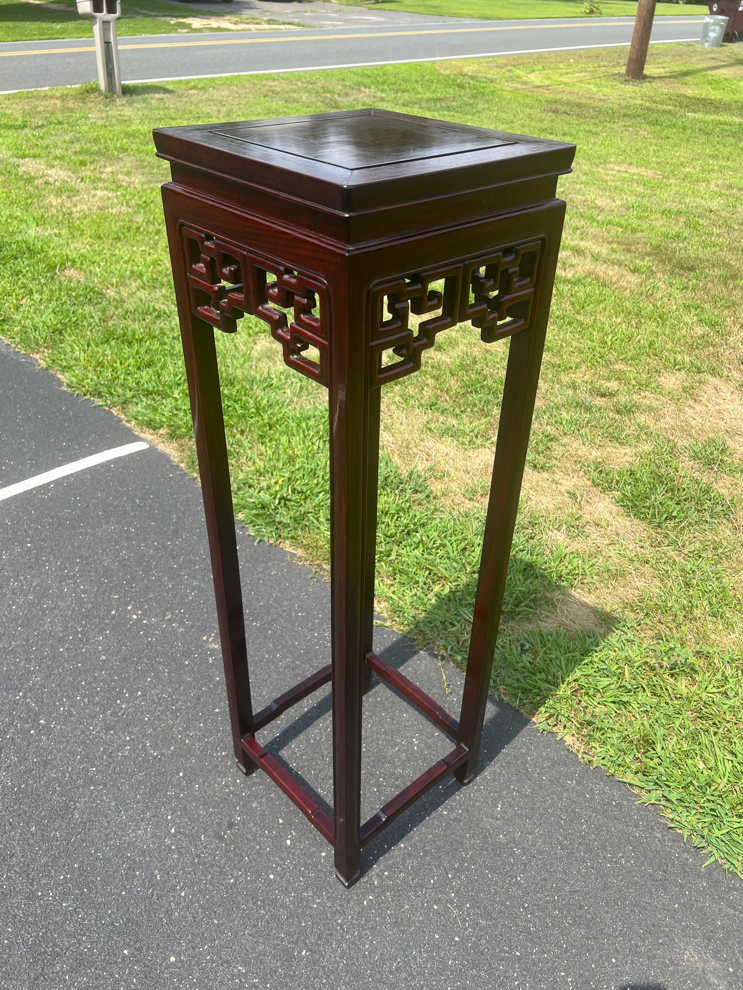 Vintage Tall Asian Rosewood Plant Stand