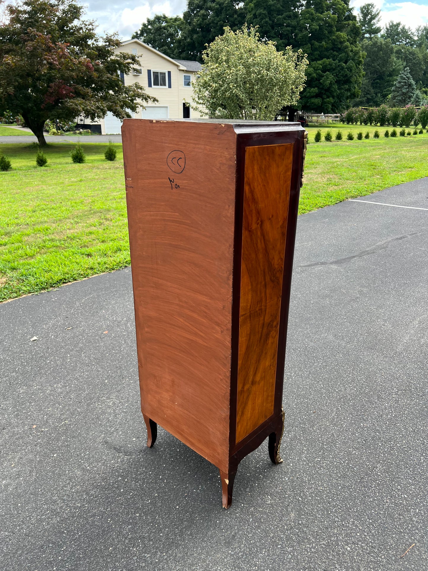 Antique Louis XVI Mahogany Inlaid Six Drawer Lingerie Chest