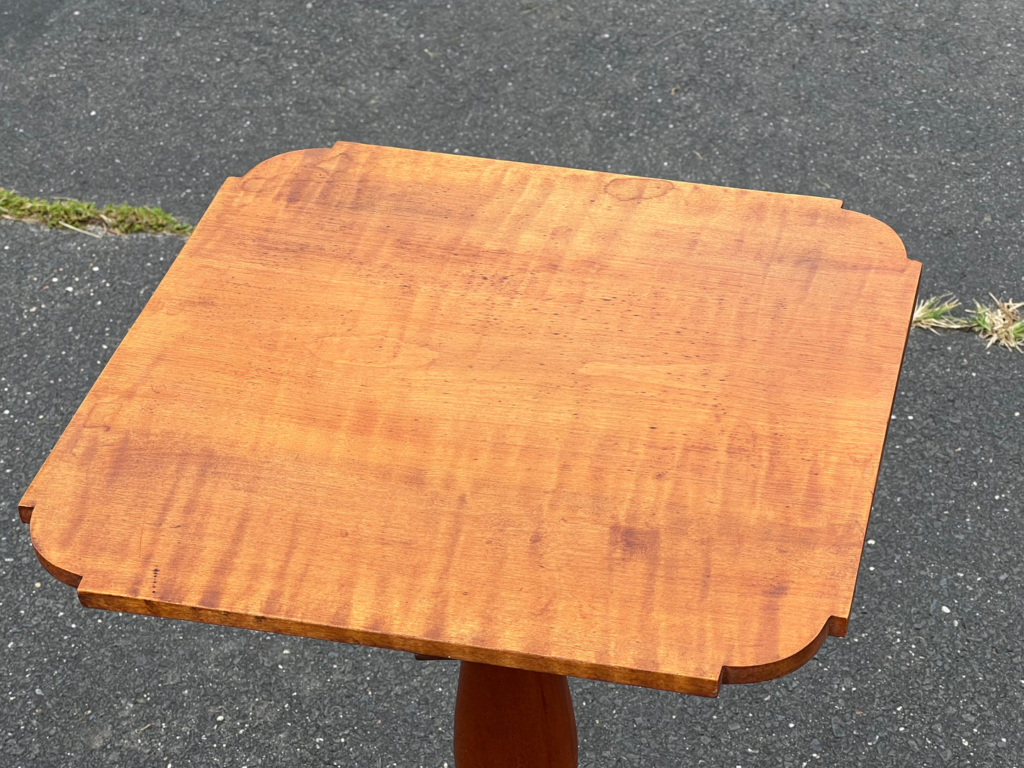 Antique 19th Century Tiger Maple Candle Stand