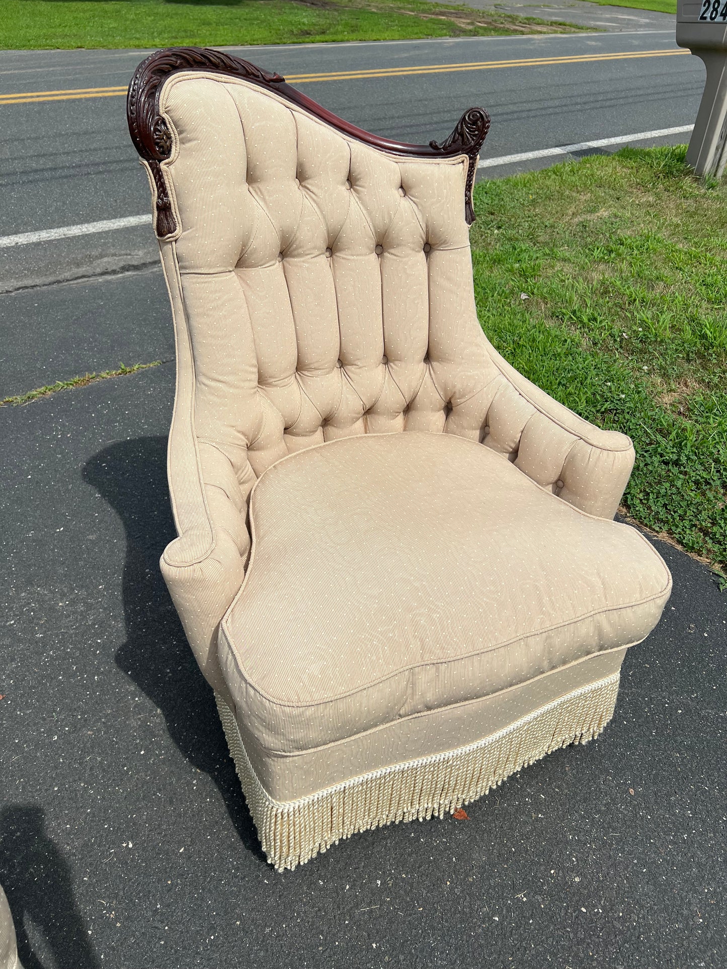 Vintage Matched Pair of Incredible Angel Wing Arm Chairs