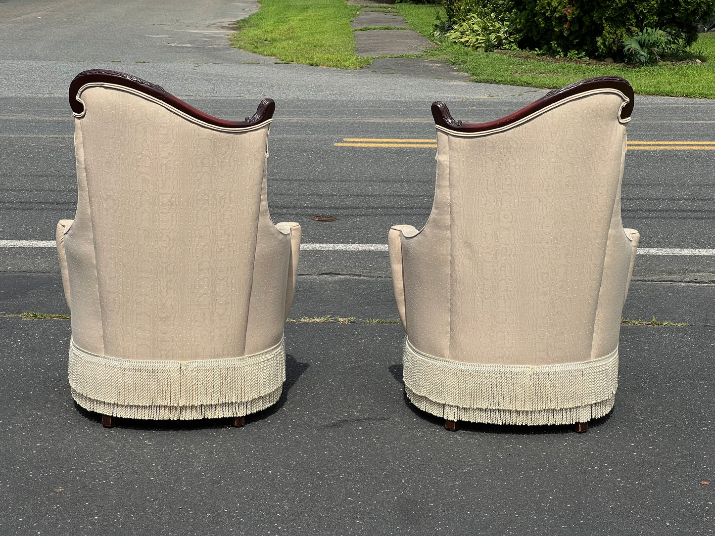 Vintage Matched Pair of Incredible Angel Wing Arm Chairs