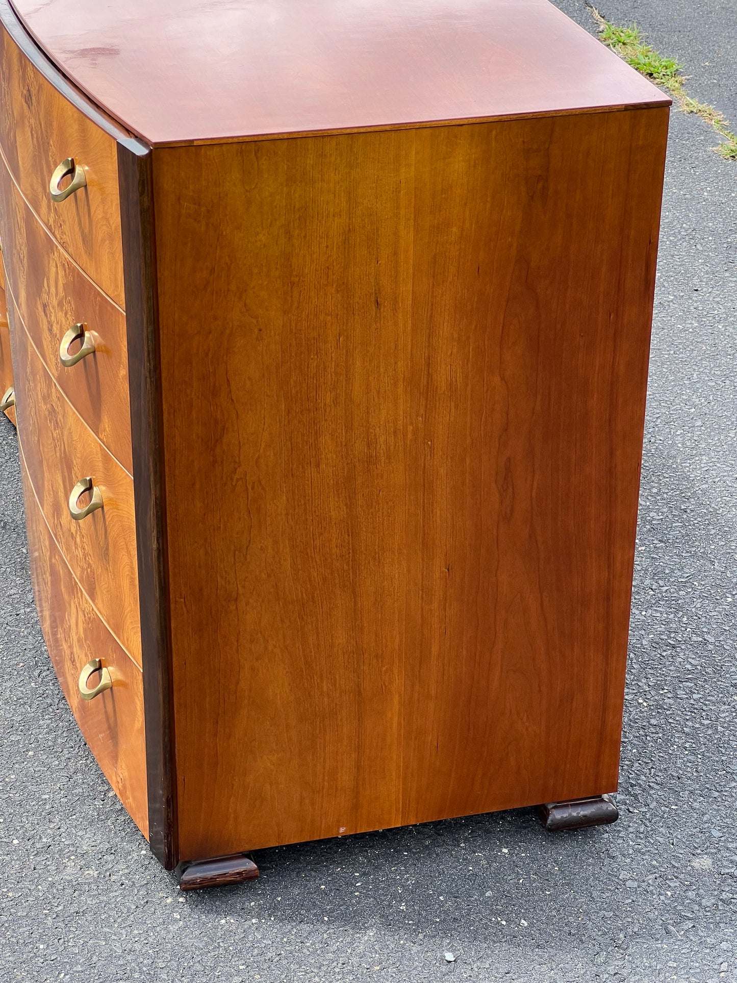 Modern Briar Burl Wood Eight Drawer Chest by Hickory White