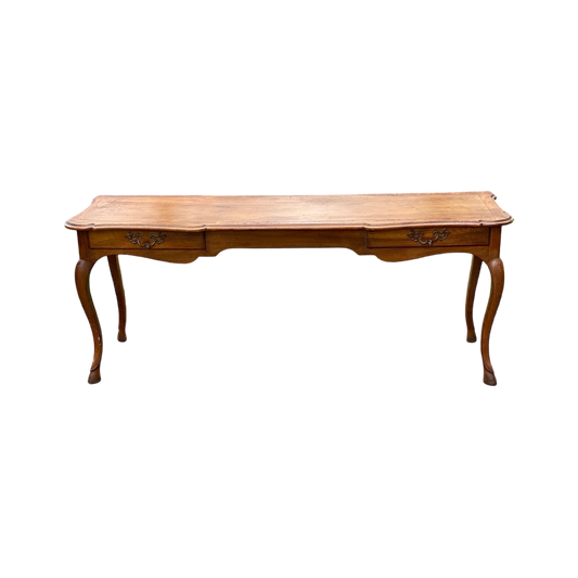 Vintage French Provincial Style Chestnut Console Table