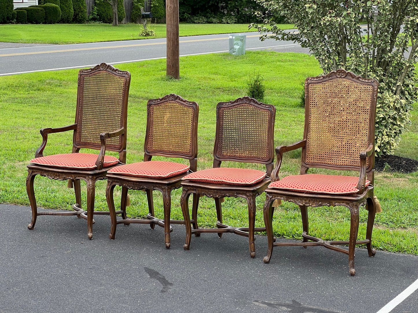 Vintage Set of Four French Provincial Dining Chairs