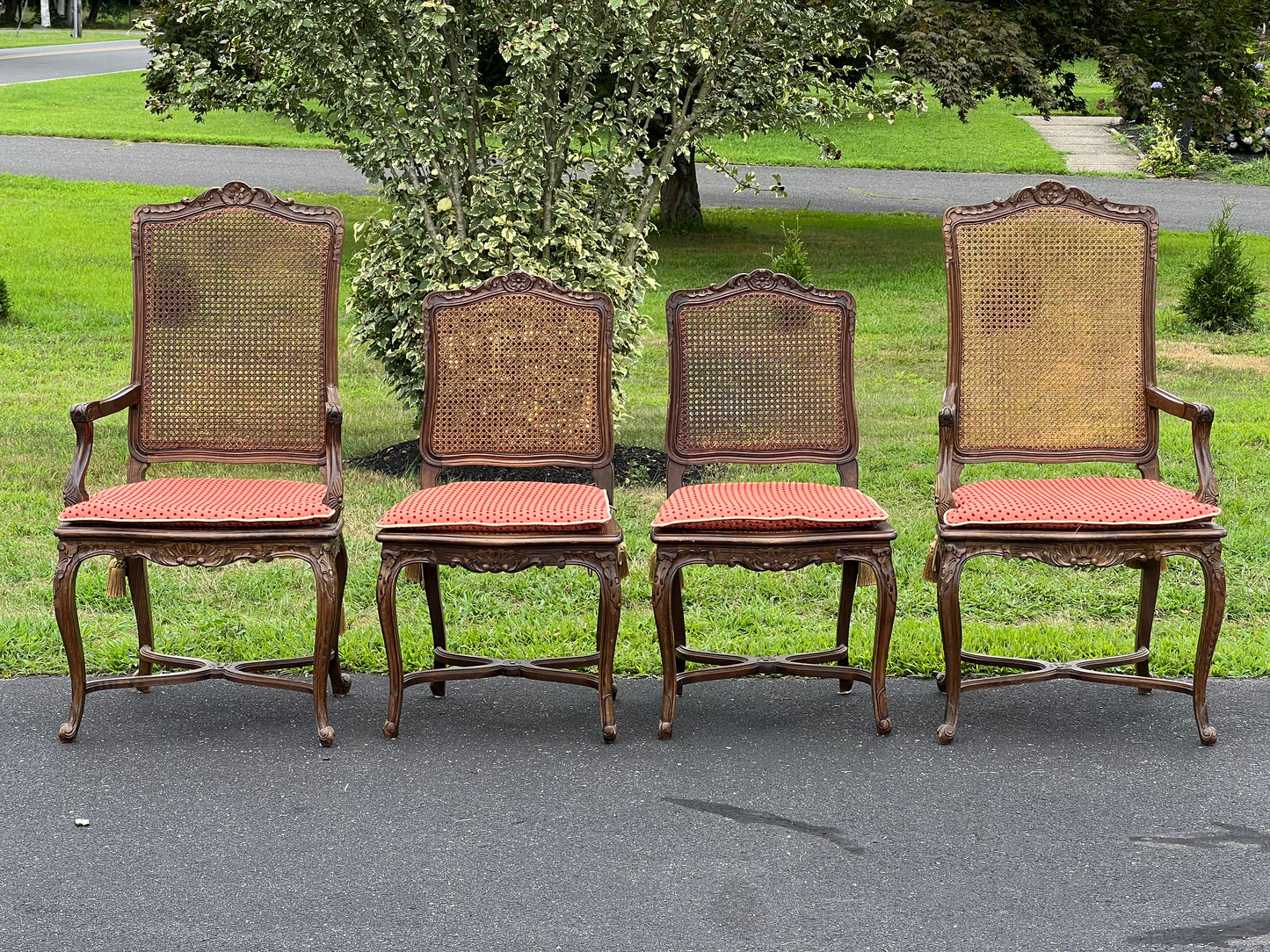 Vintage Set of Four French Provincial Dining Chairs