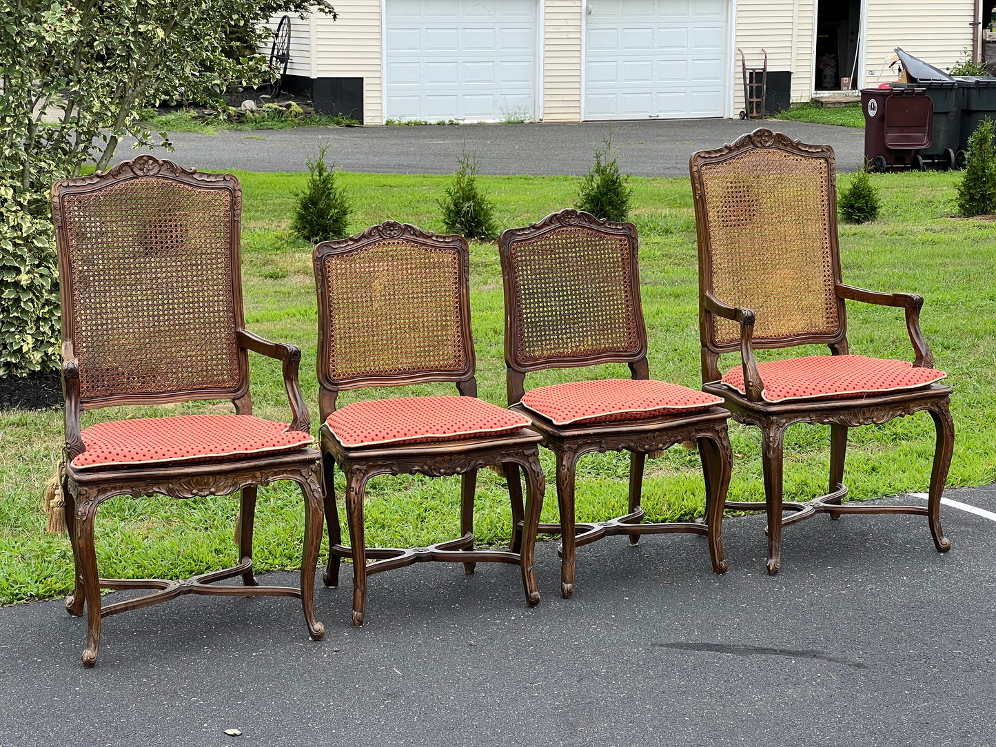 Vintage Set of Four French Provincial Dining Chairs