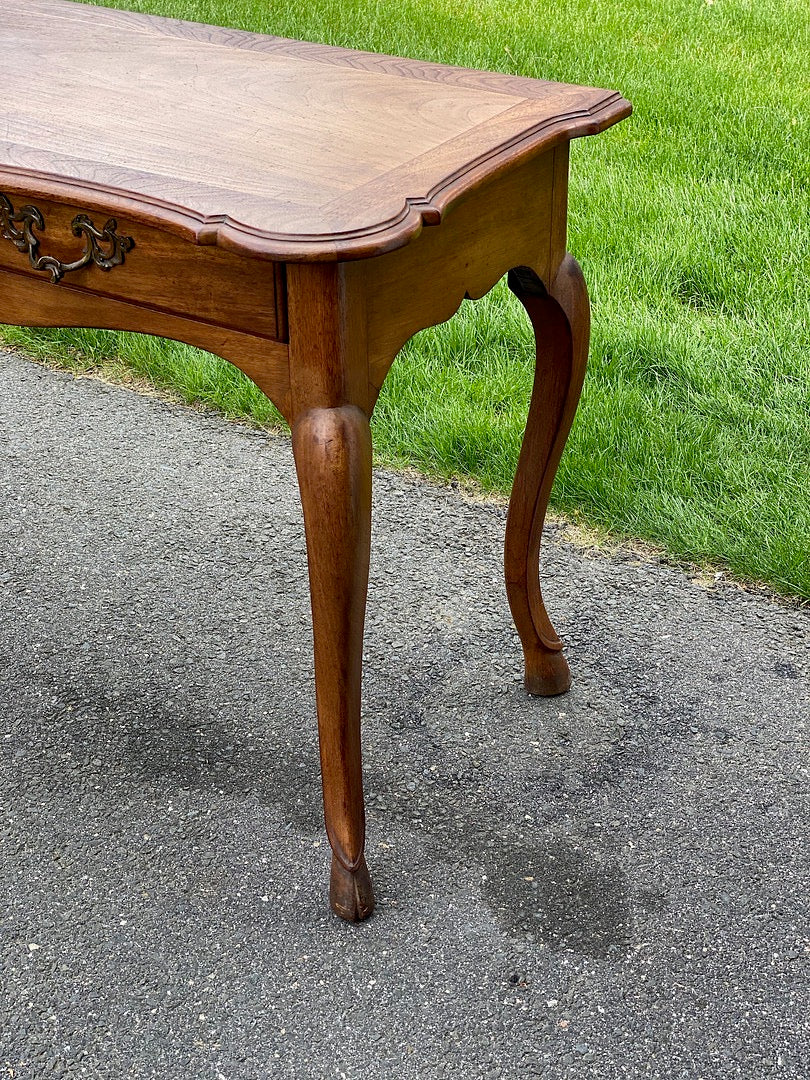 Vintage French Provincial Style Chestnut Console Table