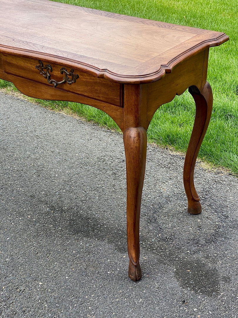 Vintage French Provincial Style Chestnut Console Table