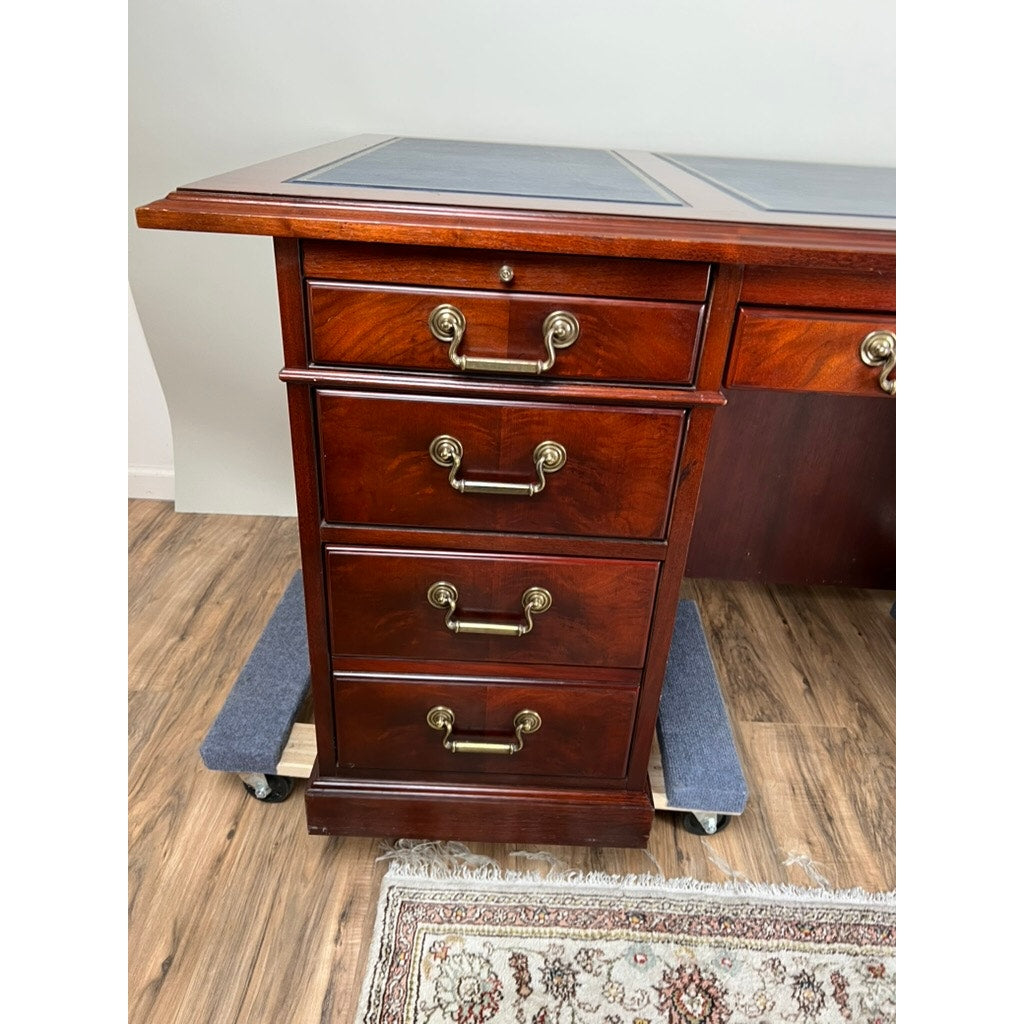Vintage Mahogany Executive Desk by Kimball Purportedly Formerly Belonging to the CEO of MassMutual