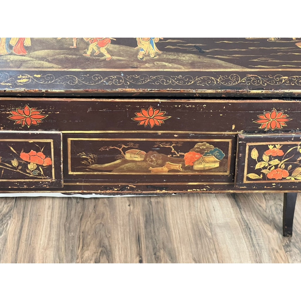 Antique French Louis XV Japanned Fall Front Desk c. 18th Century