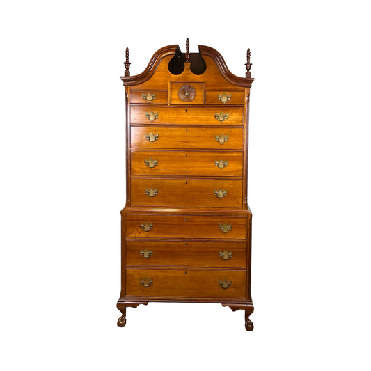 Rare Antique Chippendale Cherry Chest on Chest Attr. Nathan Booth, Woodbury CT c. 1760