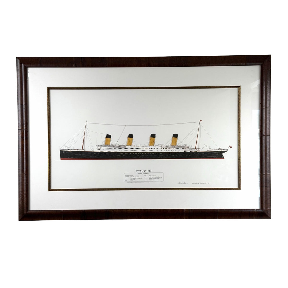 Peter W. Sparre Signed Limited Edition RMS Titanic 1912 Ship Profile Print, No. 256/1000