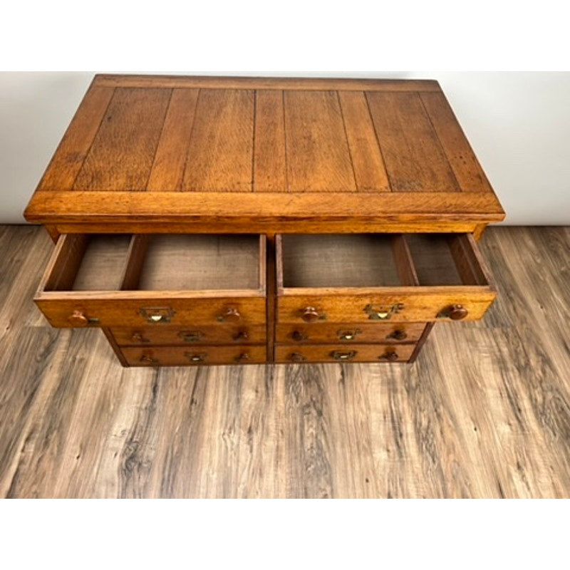 Antique c. early 20th century oak multi-drawer file, warm patina, in nice antique condition.