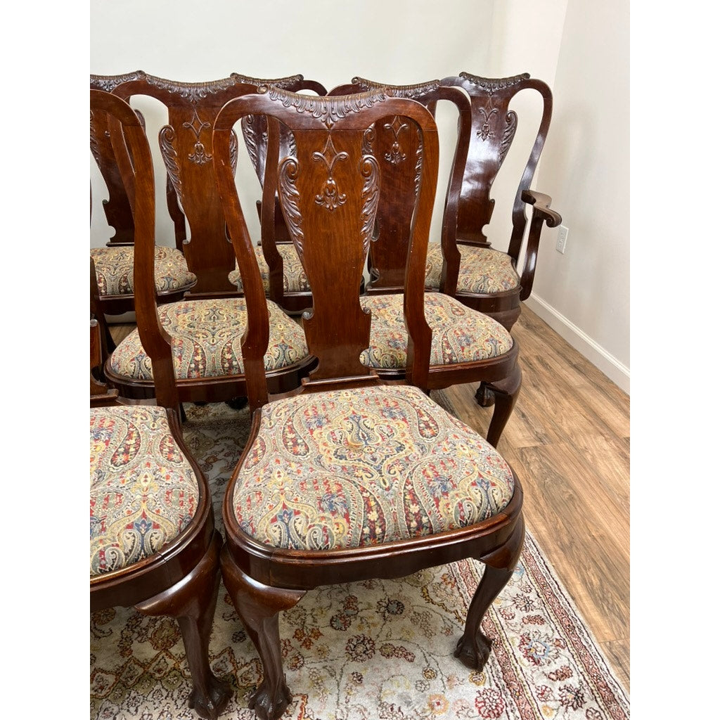 Set of 12 George II Style Mahogany Dining Chairs c. Early 20th C.