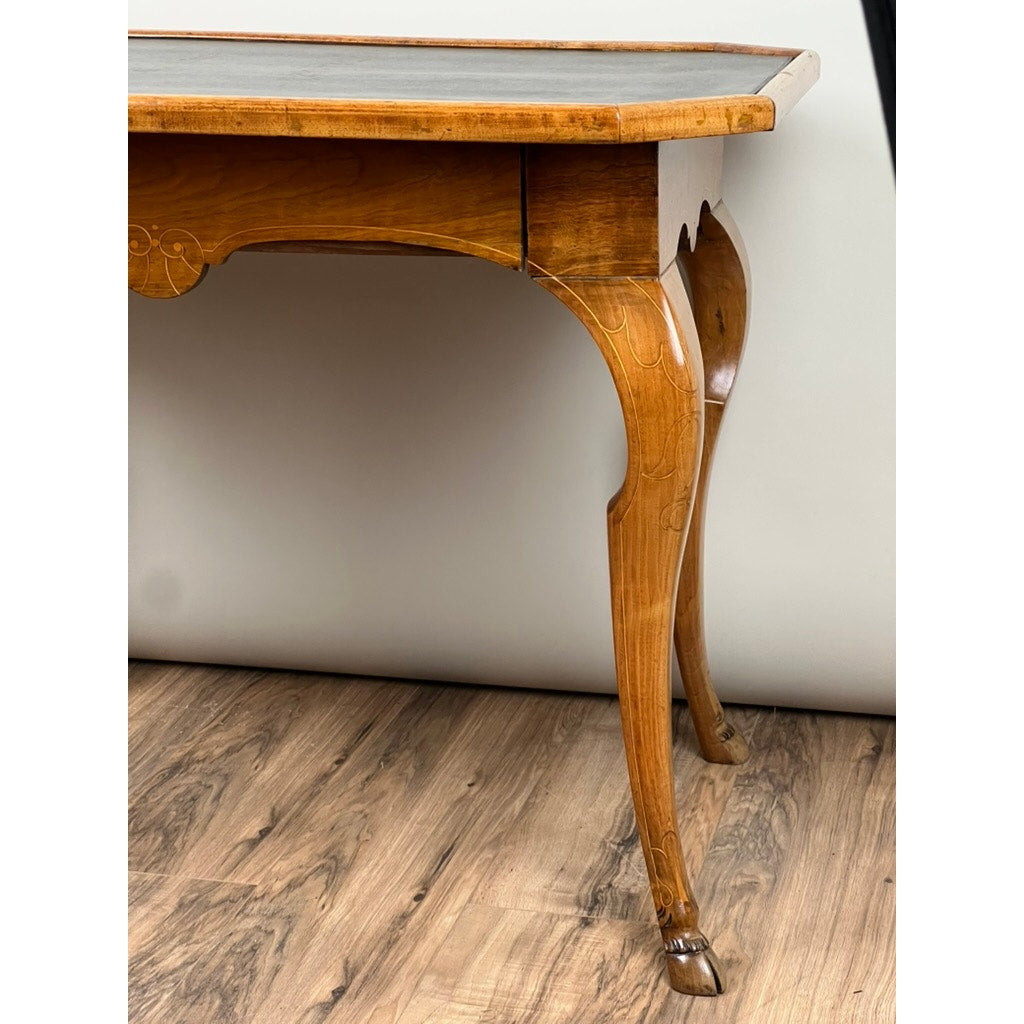 Antique Louis XV Provincial Walnut One Drawer Writing Desk or Side Table c. 18th Century