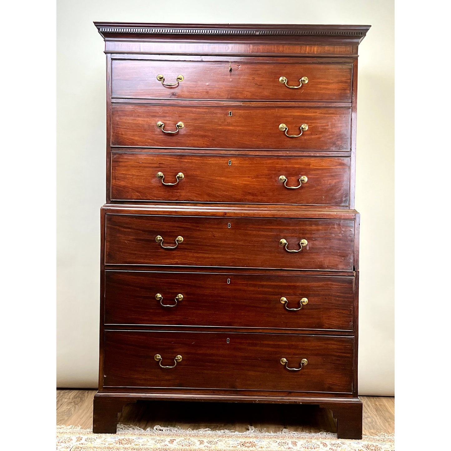 Antique George III Mahogany Chest of Drawers with Butlers Secretary c. Late 18th Century