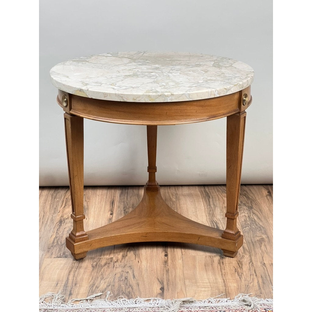 Vintage French Empire Style Marble Top End Table