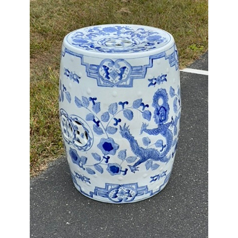 Vintage Chinese Blue and White Porcelain Garden Seat