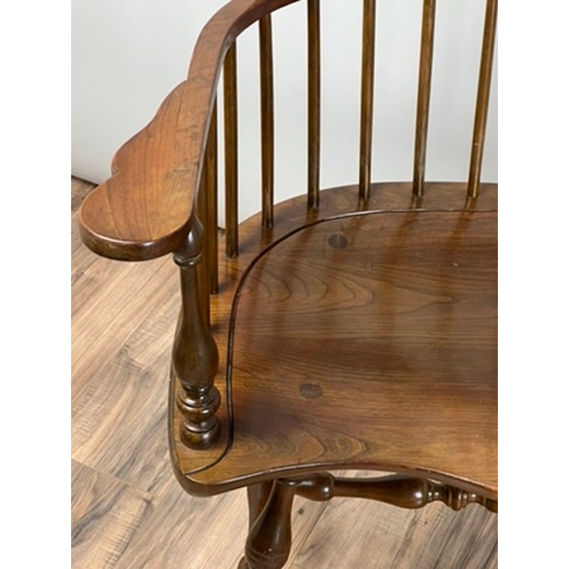 Pair of Stickley Windsor chairs in warm cherry finish with light wear