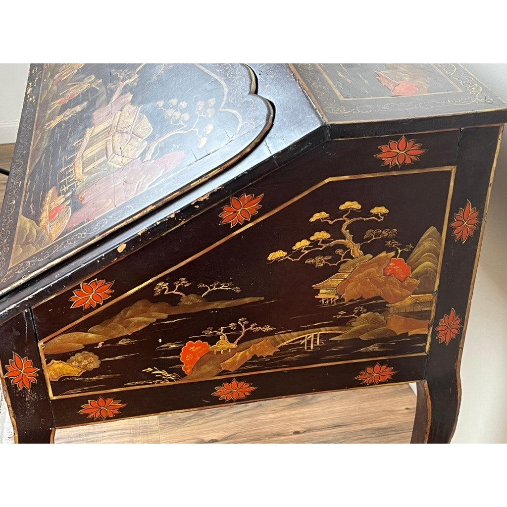 Antique French Louis XV Japanned Fall Front Desk c. 18th Century