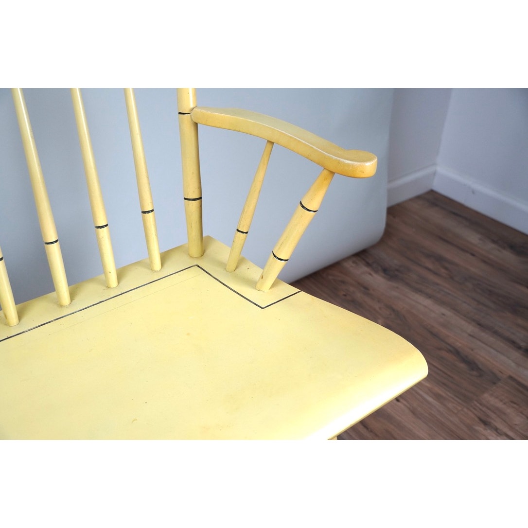 Vintage Hitchcock White Harvest Deacons Bench