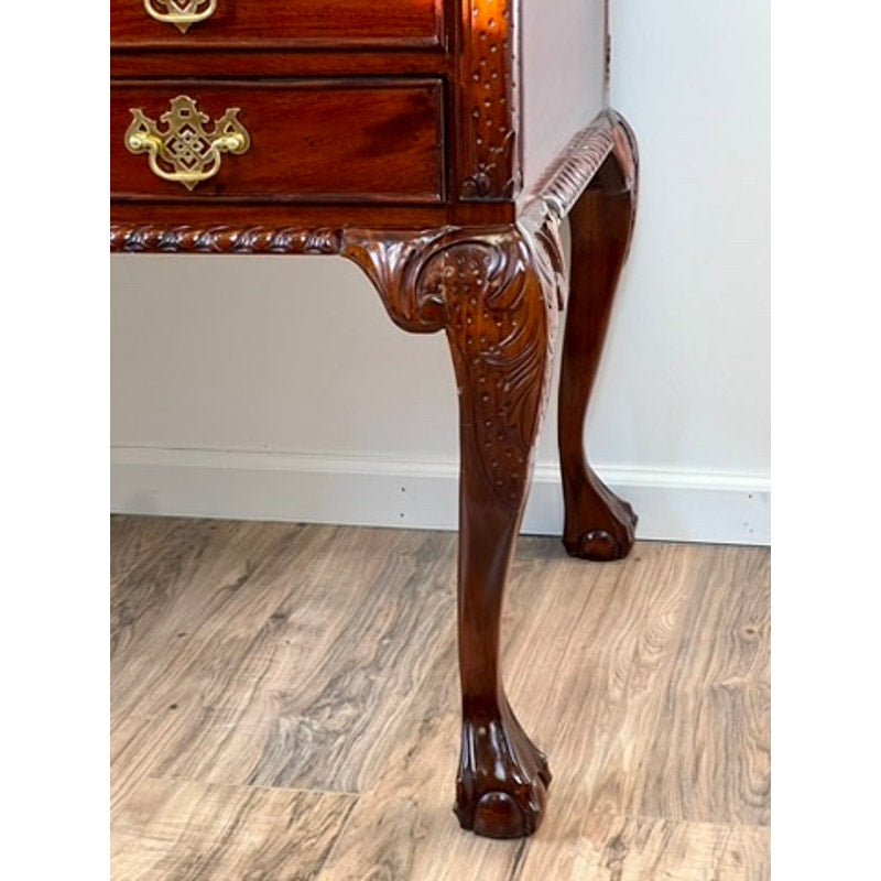 Vintage Chippendale Style Solid Mahogany Partners Desk