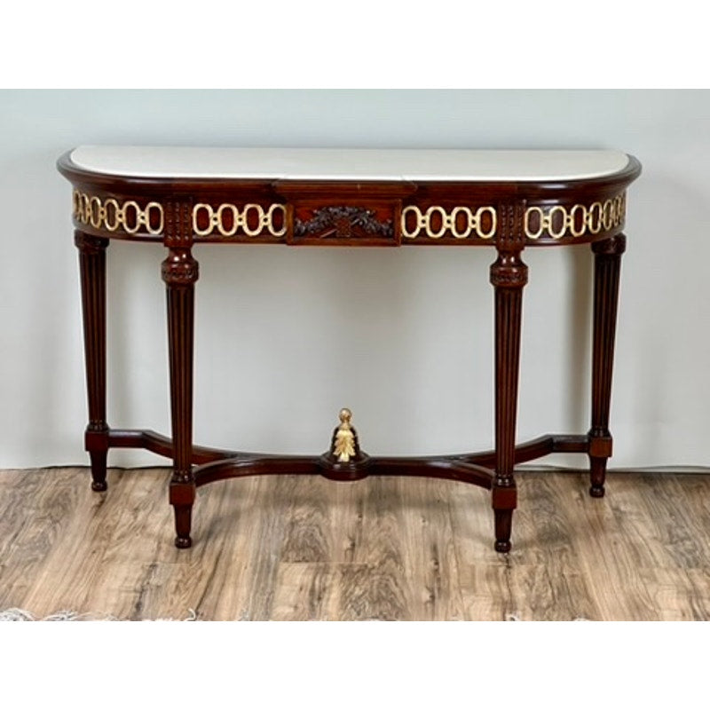 Vintage Ardley Hall Neoclassical Style Granite Top Parcel Gilt Console Table