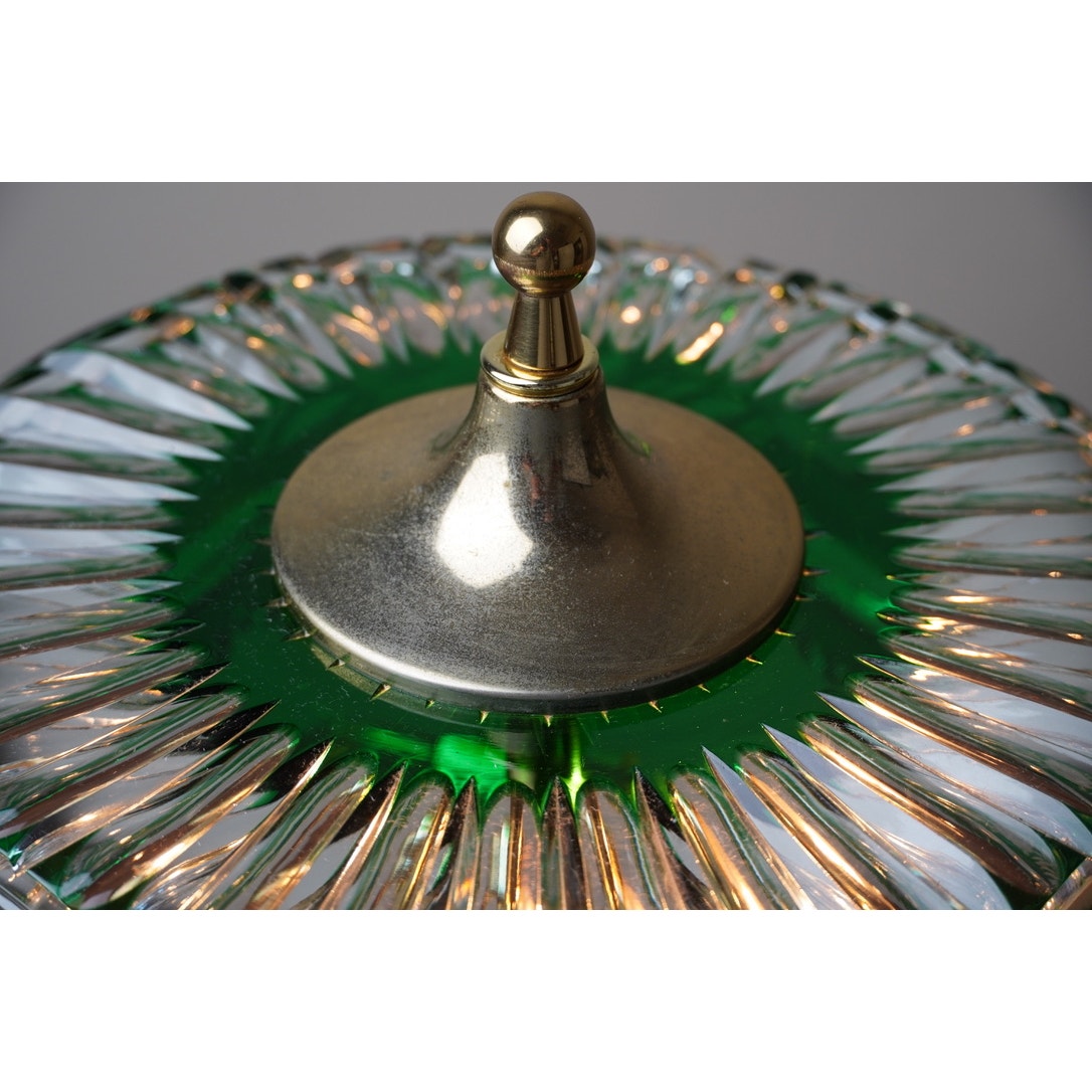 Vintage Dresden by Peck Ruby Cut Crystal Table Lamp