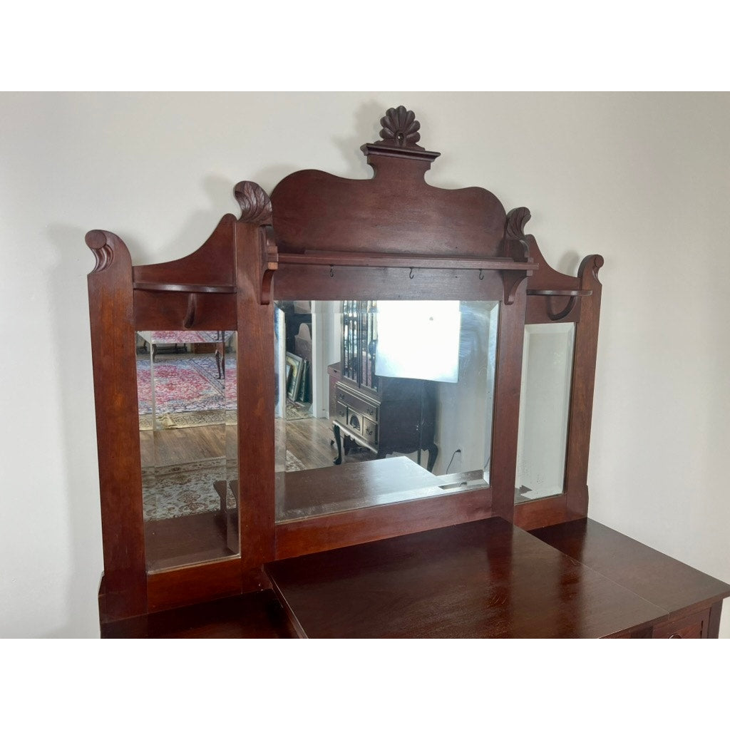 Antique Arts & Crafts Inlaid Mahogany Buffet Server c. 1920