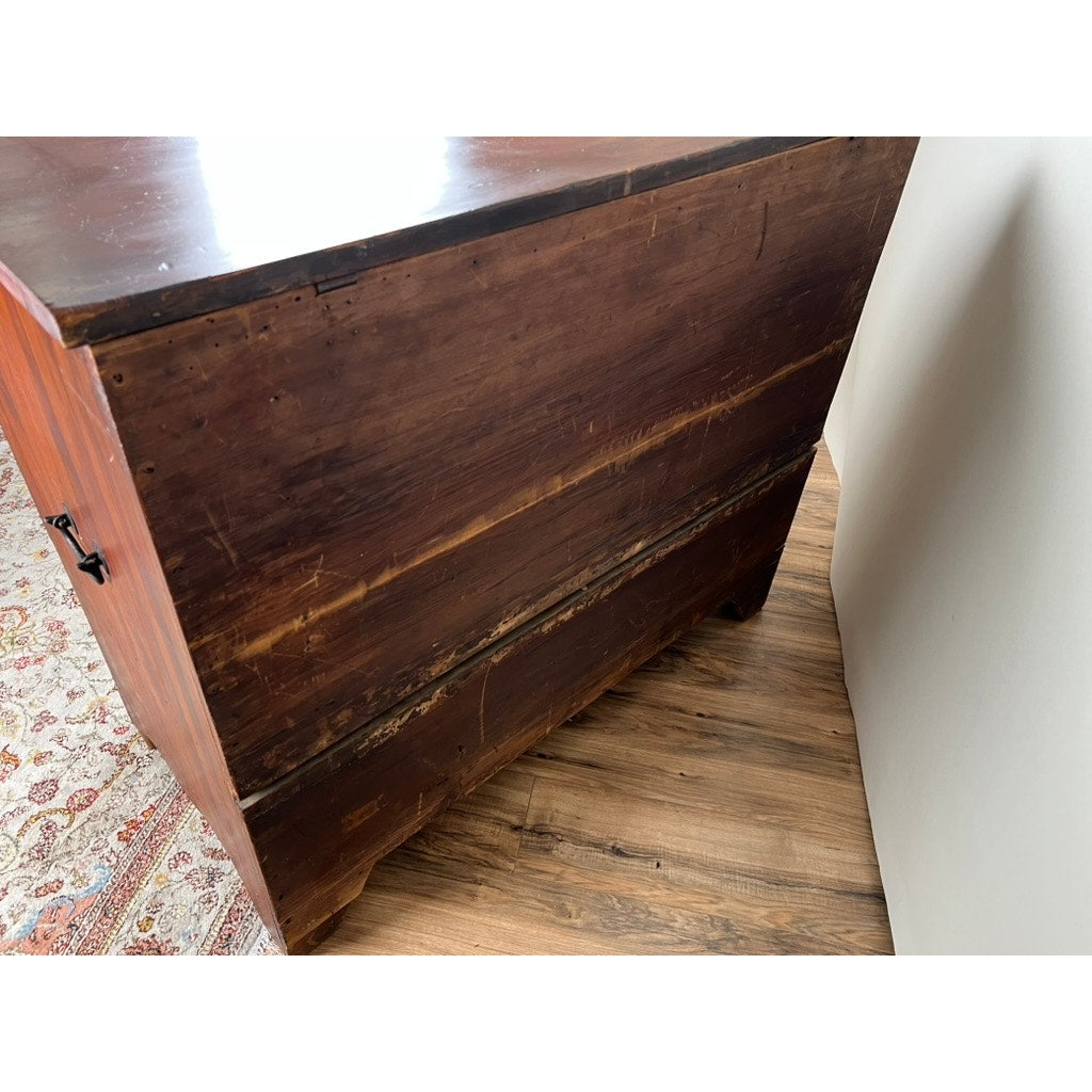Antique Grain Painted Pine One Drawer Blanket Chest Probably Barnstable Cape Cod c. 1820