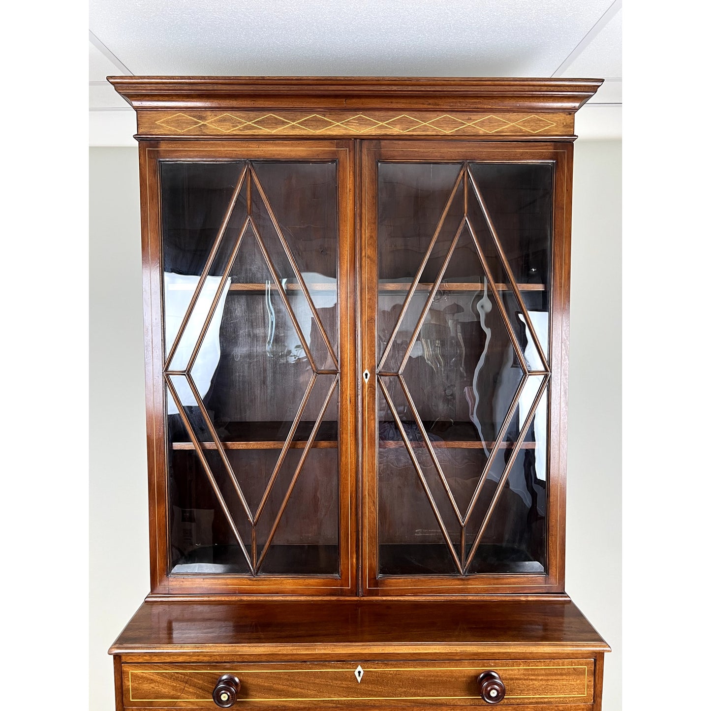 Antique George IV Mahogany Stepback Bookcase c. 1830