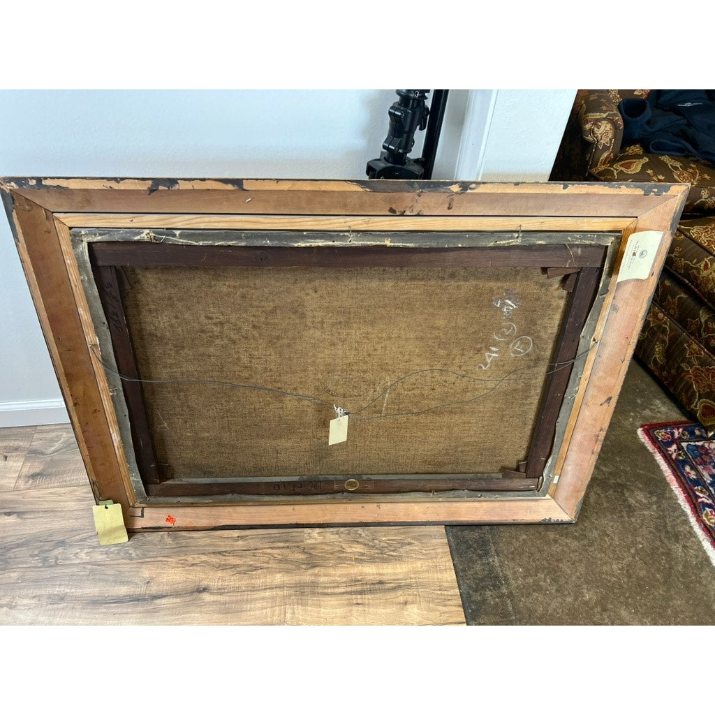 Painting Oil on Canvas Alfred Worthington (British 1835-1927) “Mountain Lake” Signed Lower Right