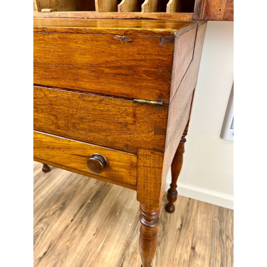 Antique Sheraton Chestnut Fold Over Secretary with Blind Door Top c. 1820