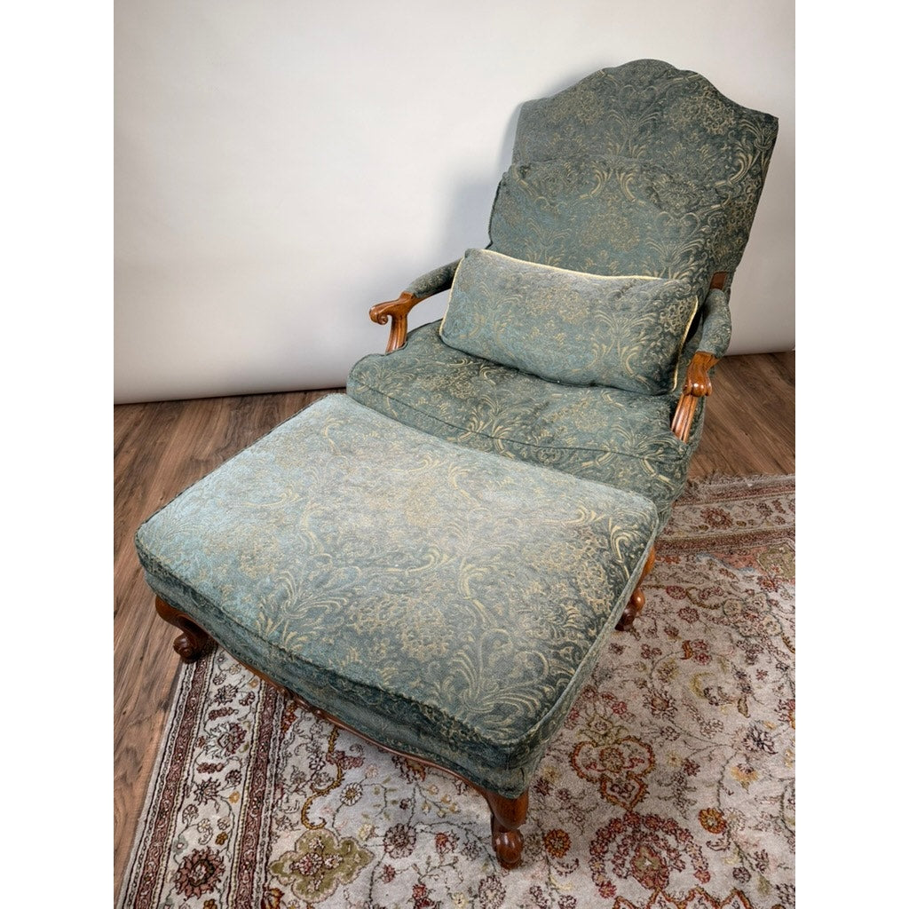 Lillian August Oversized French Bergère Lounge Chair & Ottoman, Down Filled