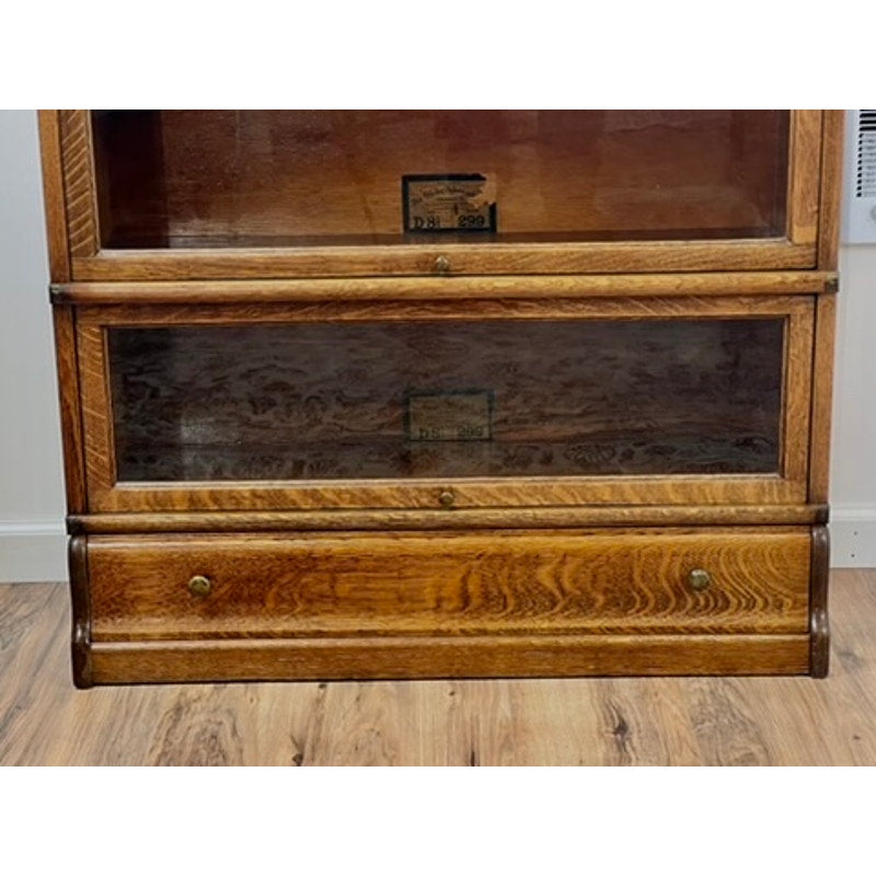 Antique Globe Wernicke Oak Four Stack D-299 Barrister Bookcase