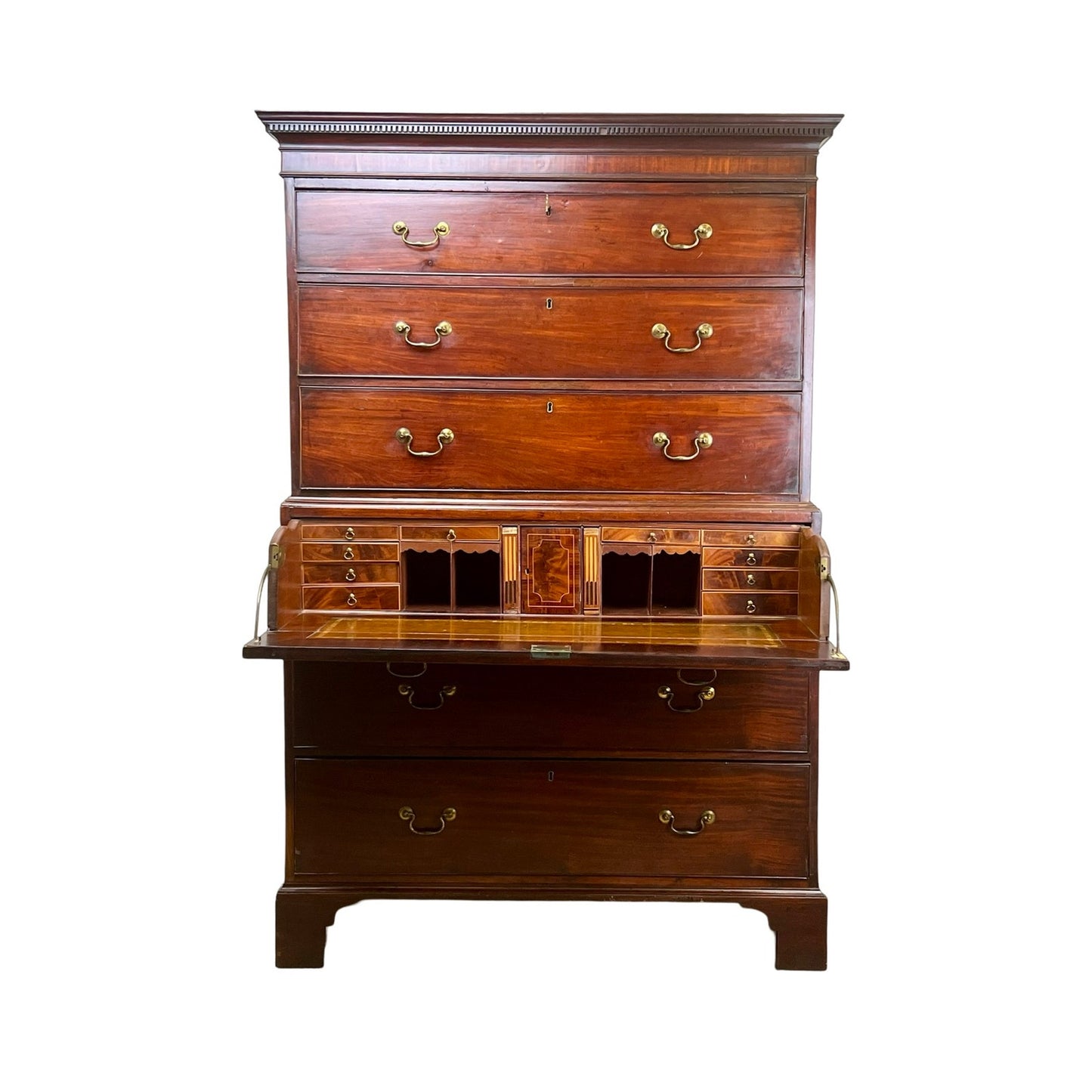 Antique George III Mahogany Chest of Drawers with Butlers Secretary c. Late 18th Century