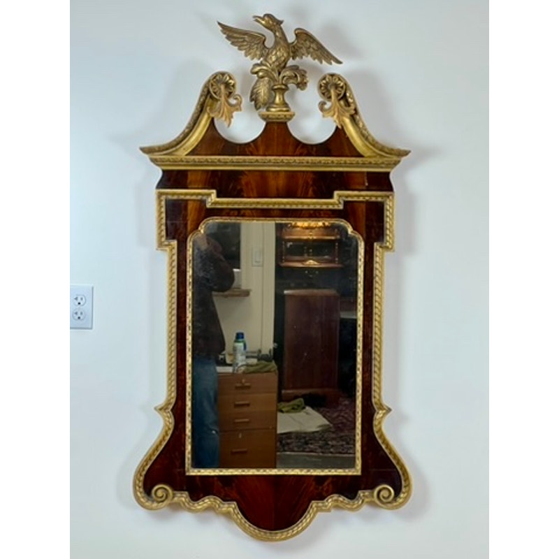 Antique American Federal Parcel-gilt Mahogany Wall Mirror c. 1830