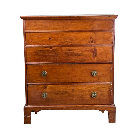 Antique Pine Chippendale Two Drawer Blanket Chest c. Late 18th Century