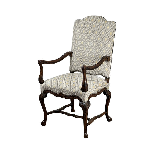 Antique French Régence Style Carved Mahogany Arm Chair, c. Early 19th Century