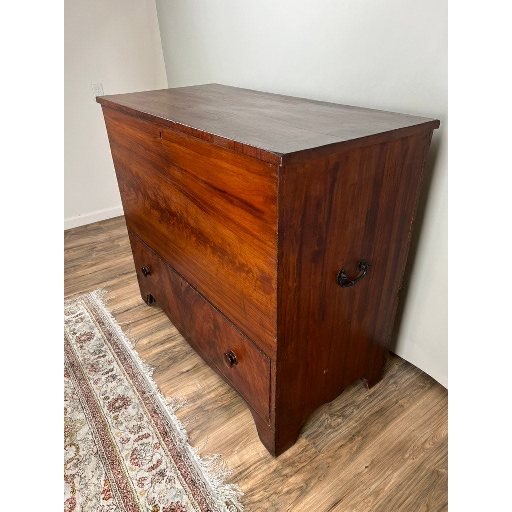 Antique Grain Painted Pine One Drawer Blanket Chest Probably Barnstable Cape Cod c. 1820