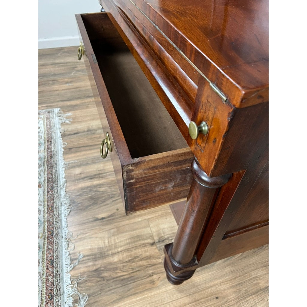 Antique Late Federal Period Mahogany Plantation Secretary and Bookcase c. Late 1830s