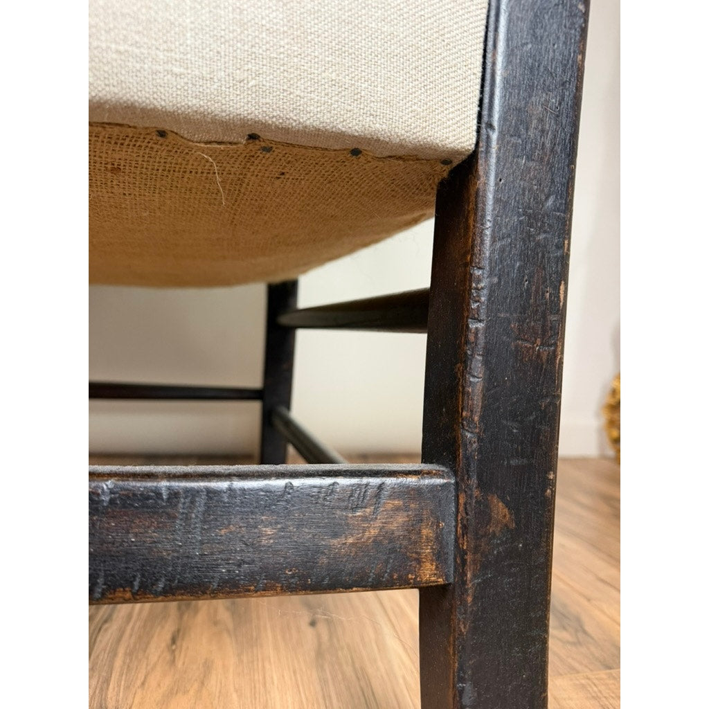 Antique English Oak Three-Seat Bench, Late 19th Century