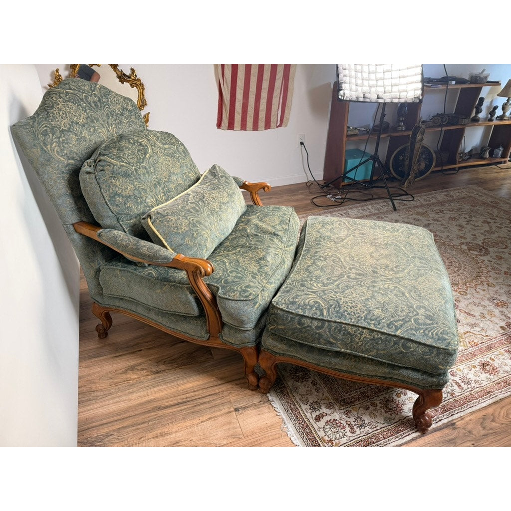 Lillian August Oversized French Bergère Lounge Chair & Ottoman, Down Filled