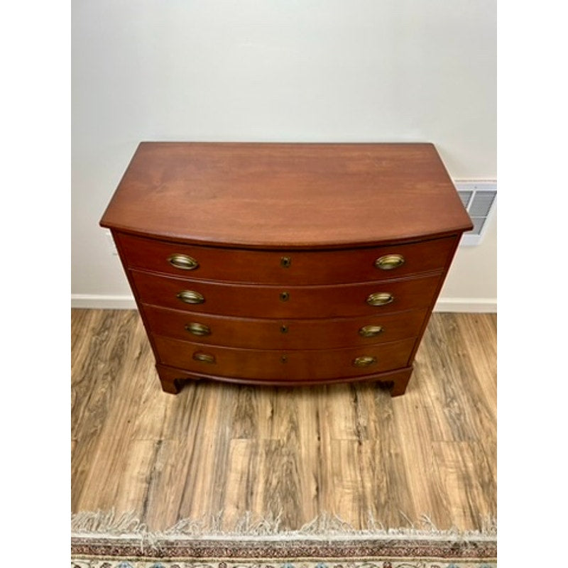 Antique Federal Mahogany Bowfront Four Drawer Chest c. 1830