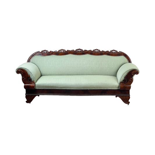 Antique Louis-Phillipe I Flame Mahogany Sofa c. 1840s