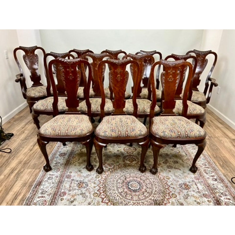 Set of 12 George II Style Mahogany Dining Chairs c. Early 20th C.