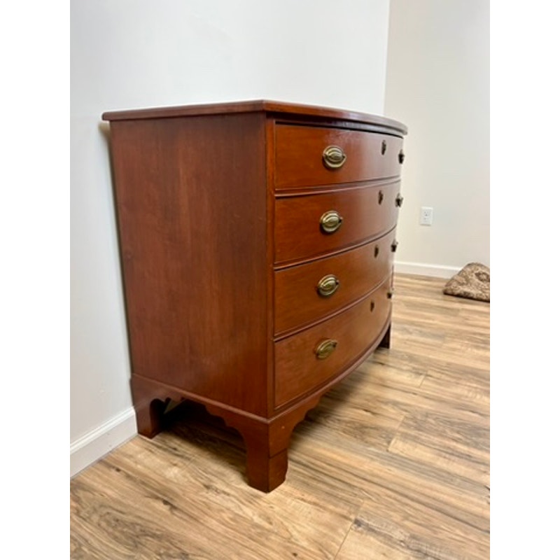 Antique Federal Mahogany Bowfront Four Drawer Chest c. 1830